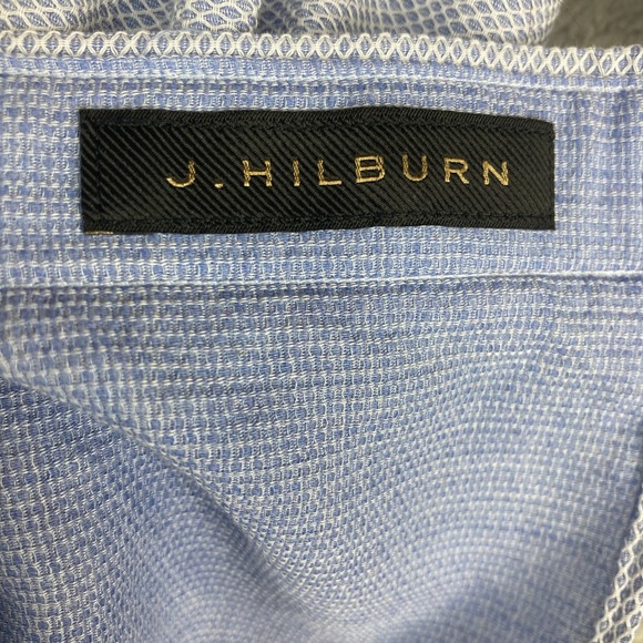 J. Hilburn Light‎ Blue Textured Dress Shirt Men's Size (See Measurements) - Picture 9 of 13
